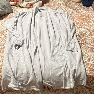 Light Gray Open-Front Cardigan